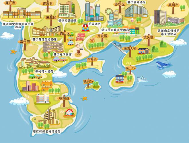 滨江手绘地图旅游的艺术指南