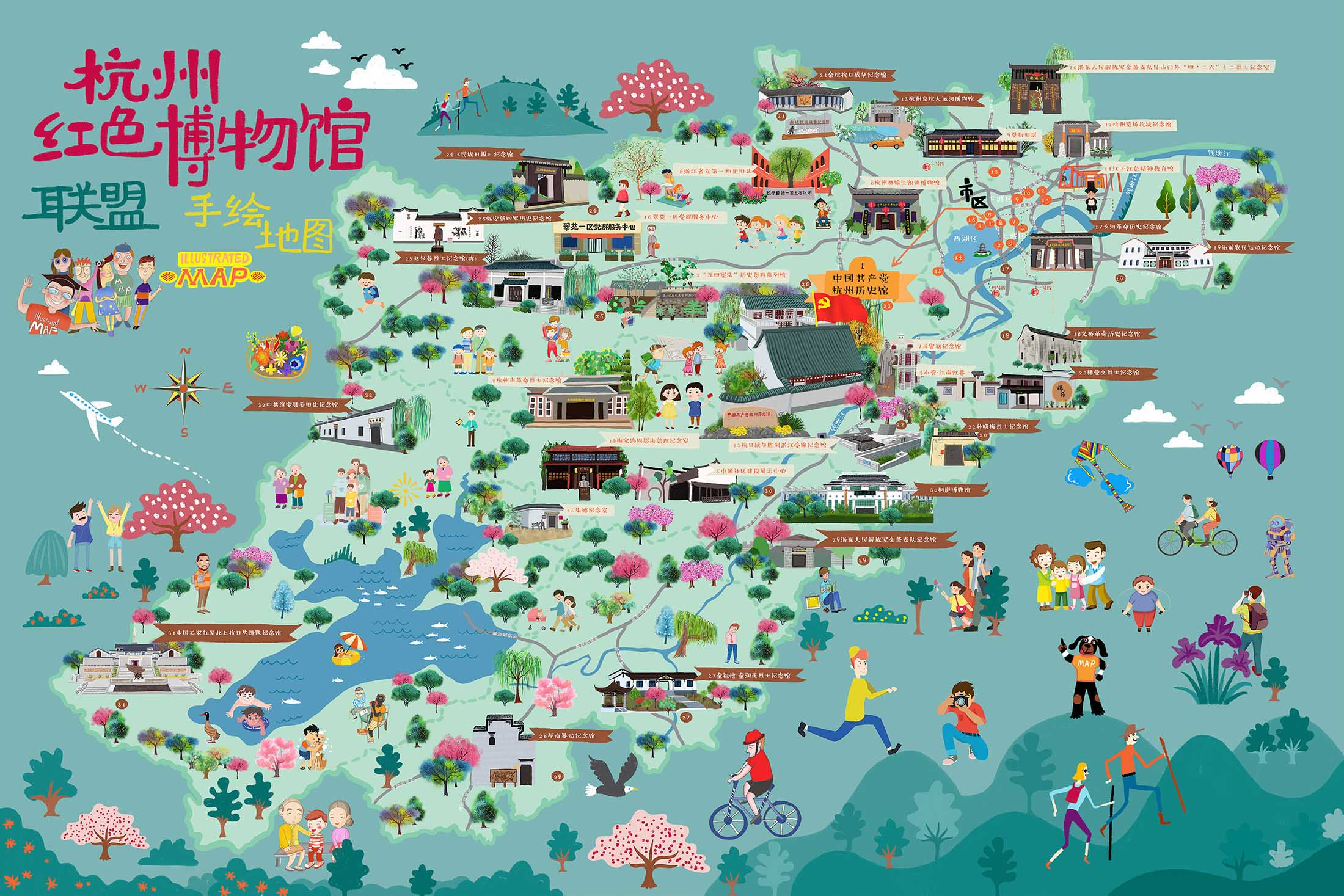 滨江手绘地图与科技的完美结合 