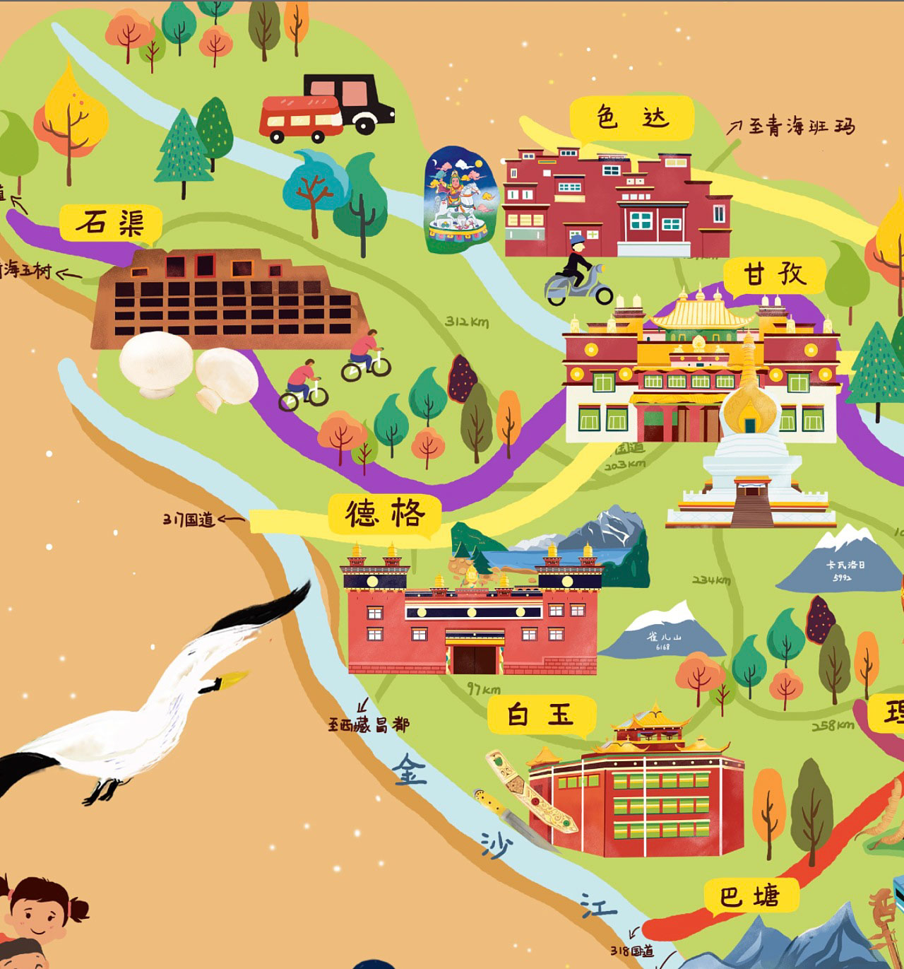 滨江手绘地图景区的文化宝库